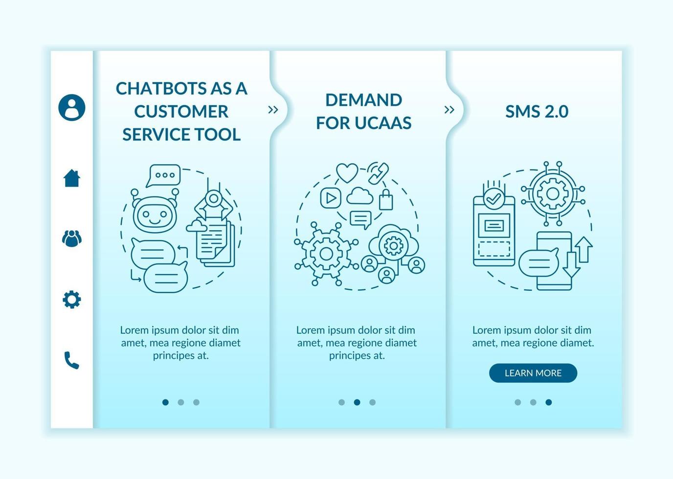 messaging software trend onboarding vector sjabloon