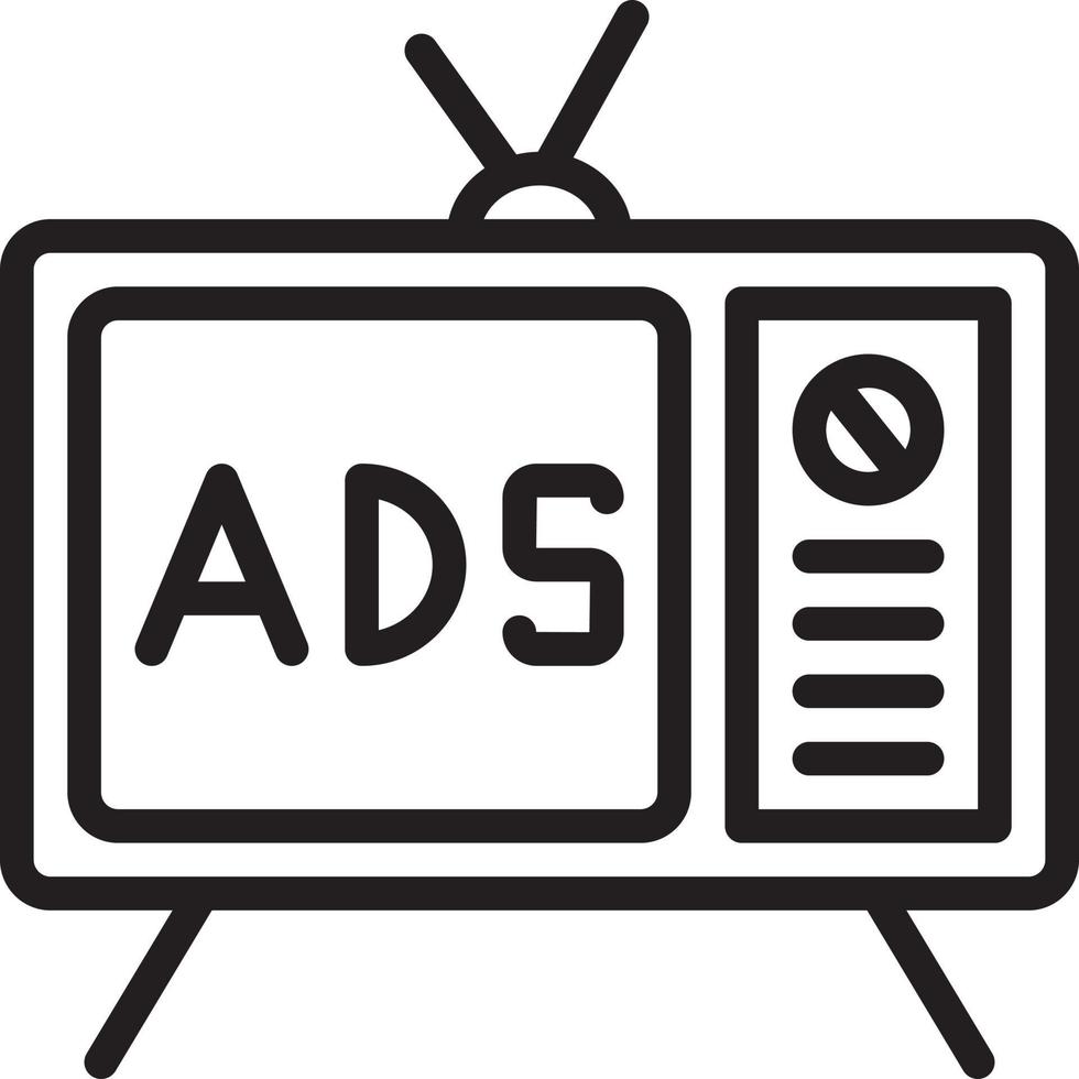 lijnpictogram voor tv-advertenties vector