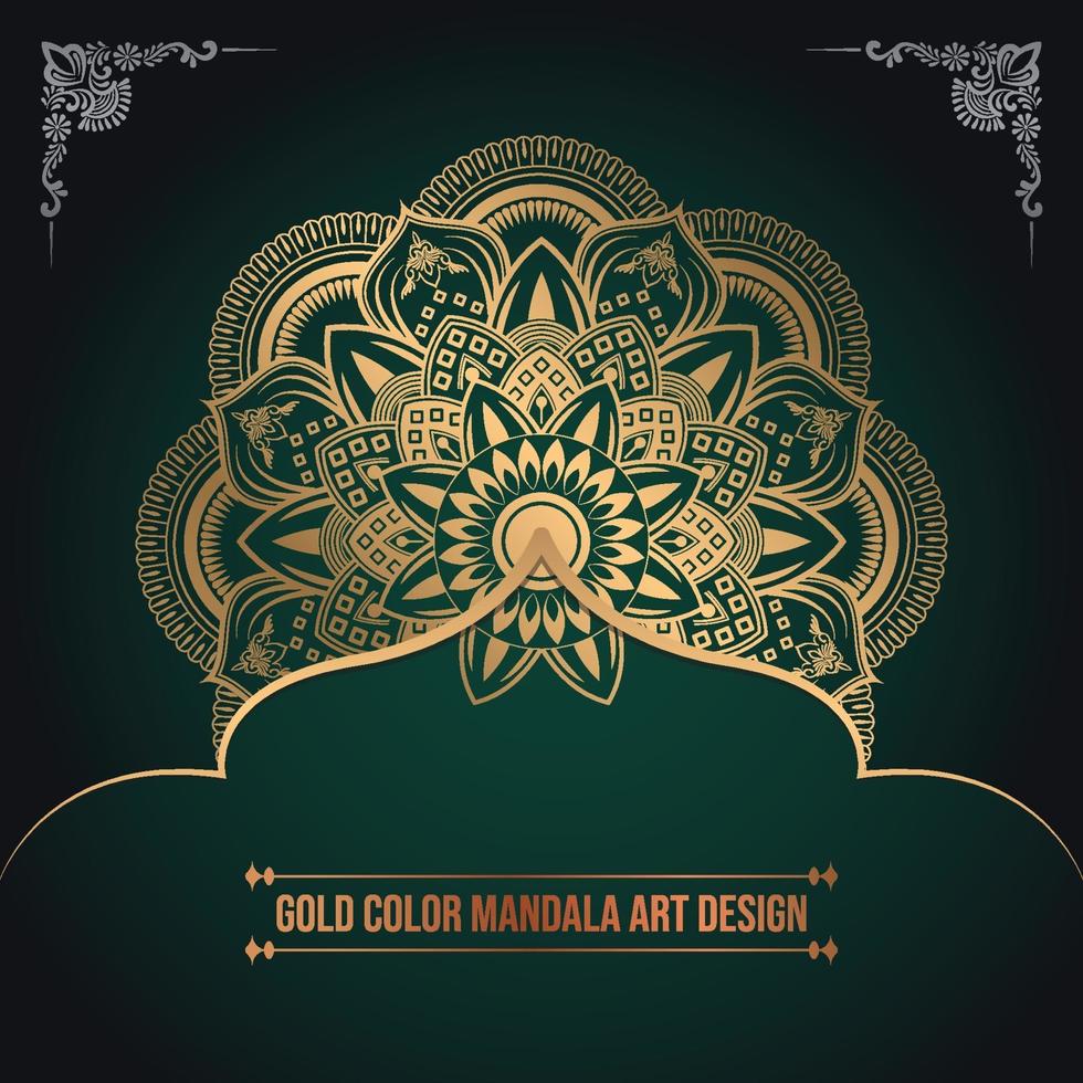 luxe gouden kleur islamitisch patroon mandala kunstontwerp vector