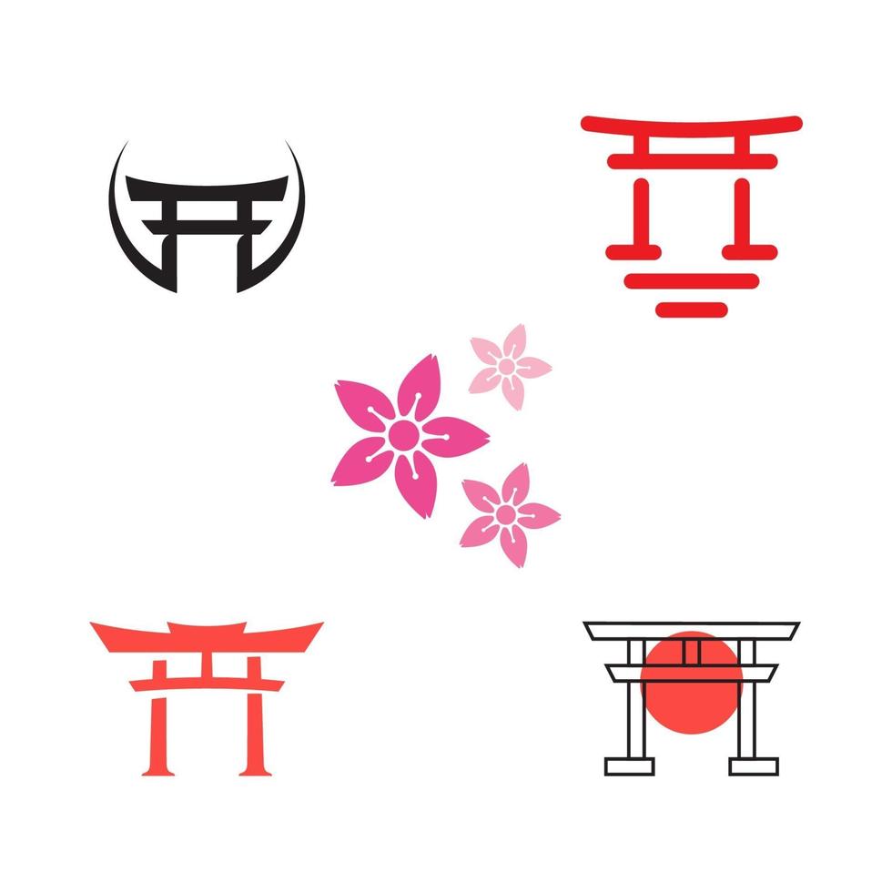 poort japan vector pictogram ontwerp illustratie