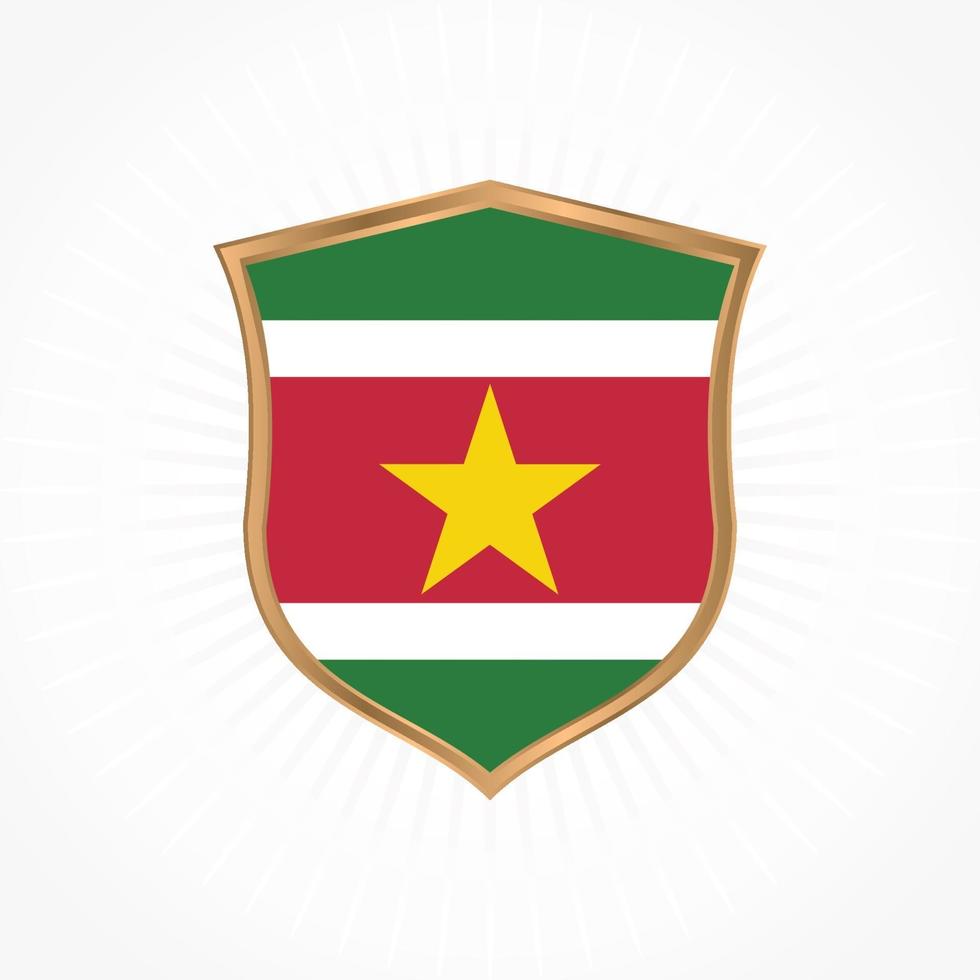 surinaamse vlag vector met schild frame