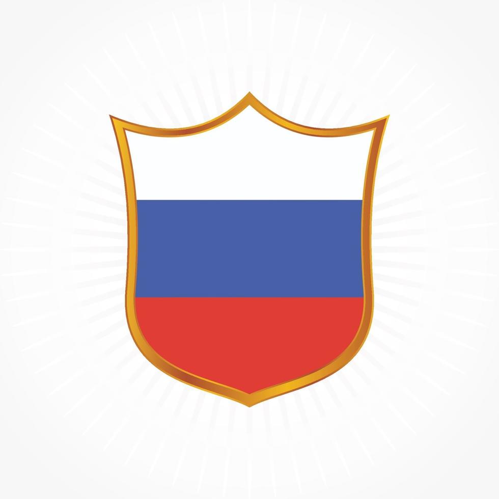 rusland vlag vector met schild frame