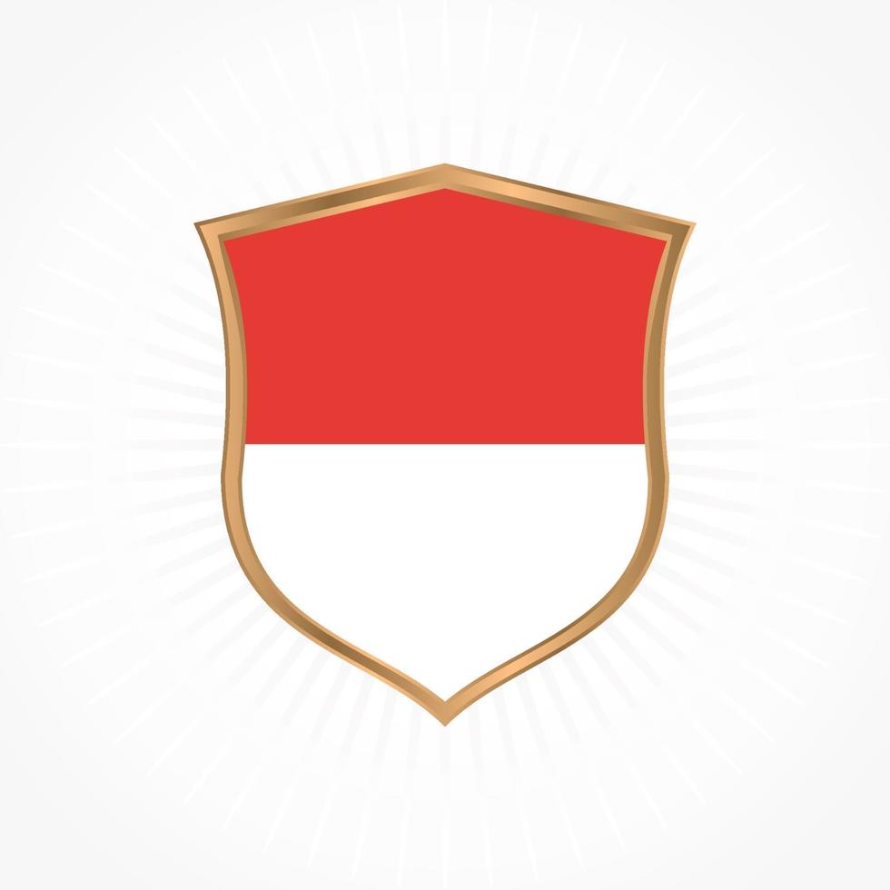 indonesië of monaco vlag vector met schild frame