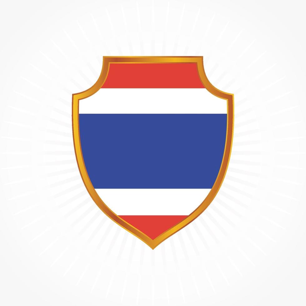 thailand vlag vector met schild frame