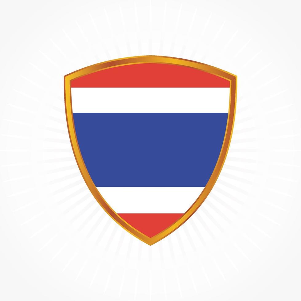 thailand vlag vector met schild frame