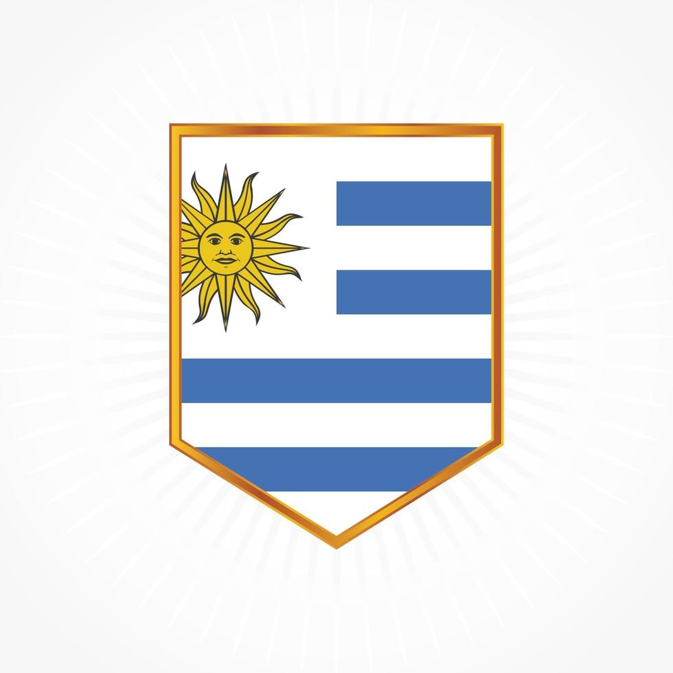 uruguay vlag vector met schild frame