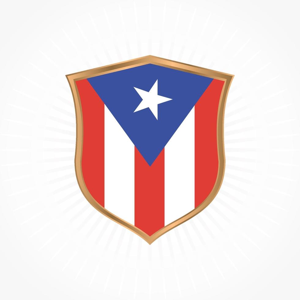 Puerto Rico vlag vector met schild frame