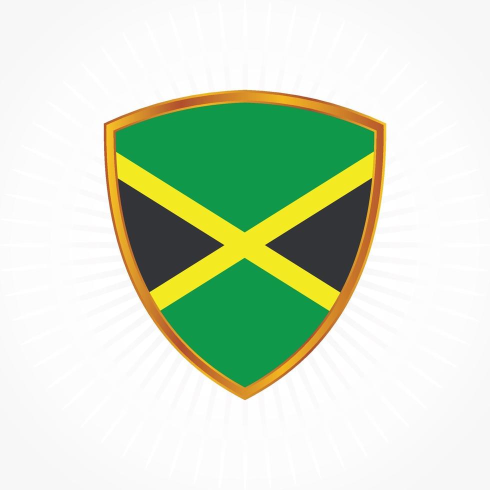Jamaica vlag vector met schild frame