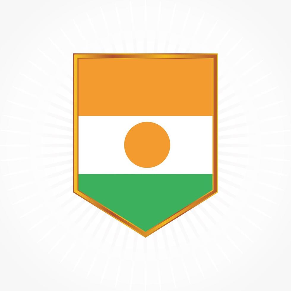 niger vlag vector met schild frame