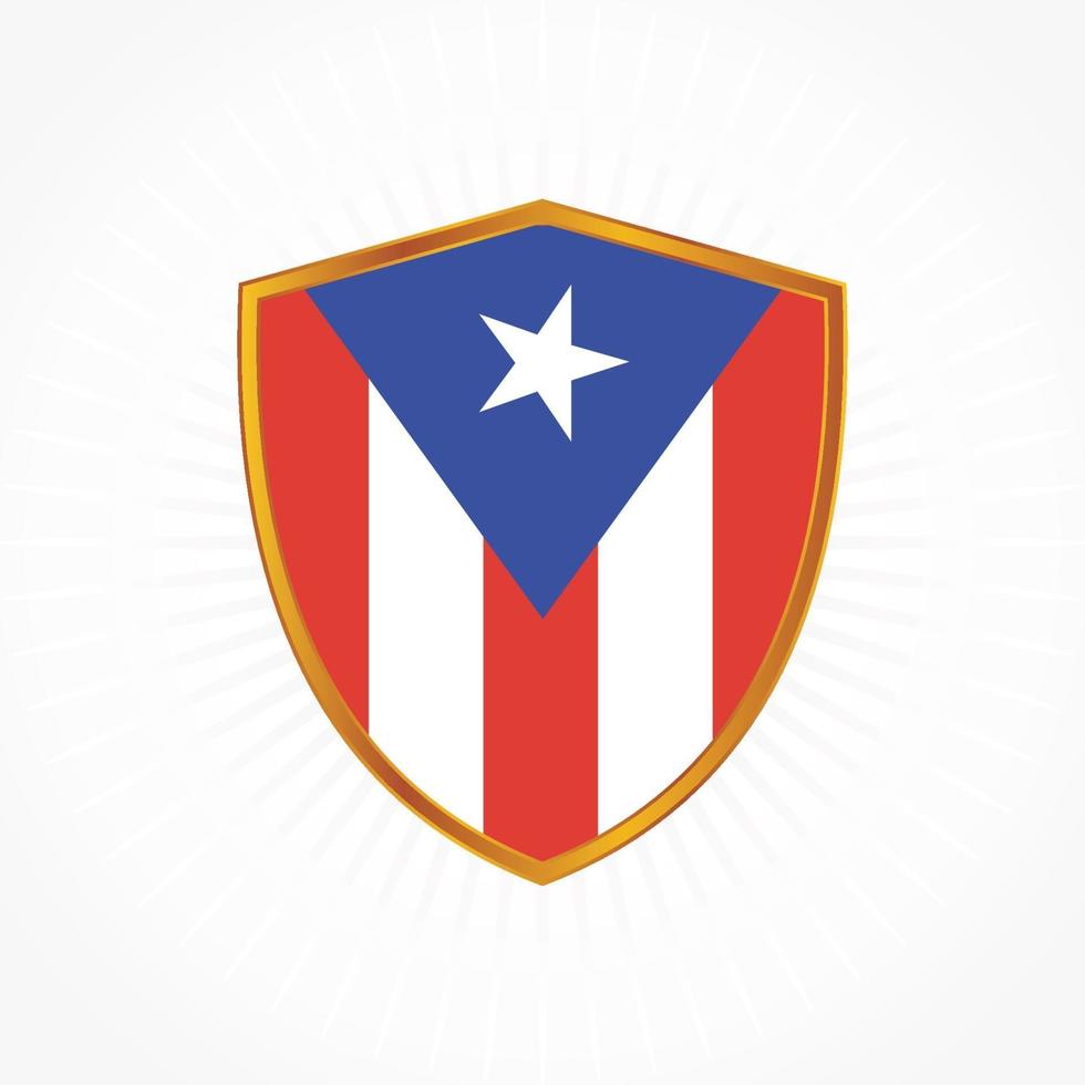 Puerto Rico vlag vector met schild frame