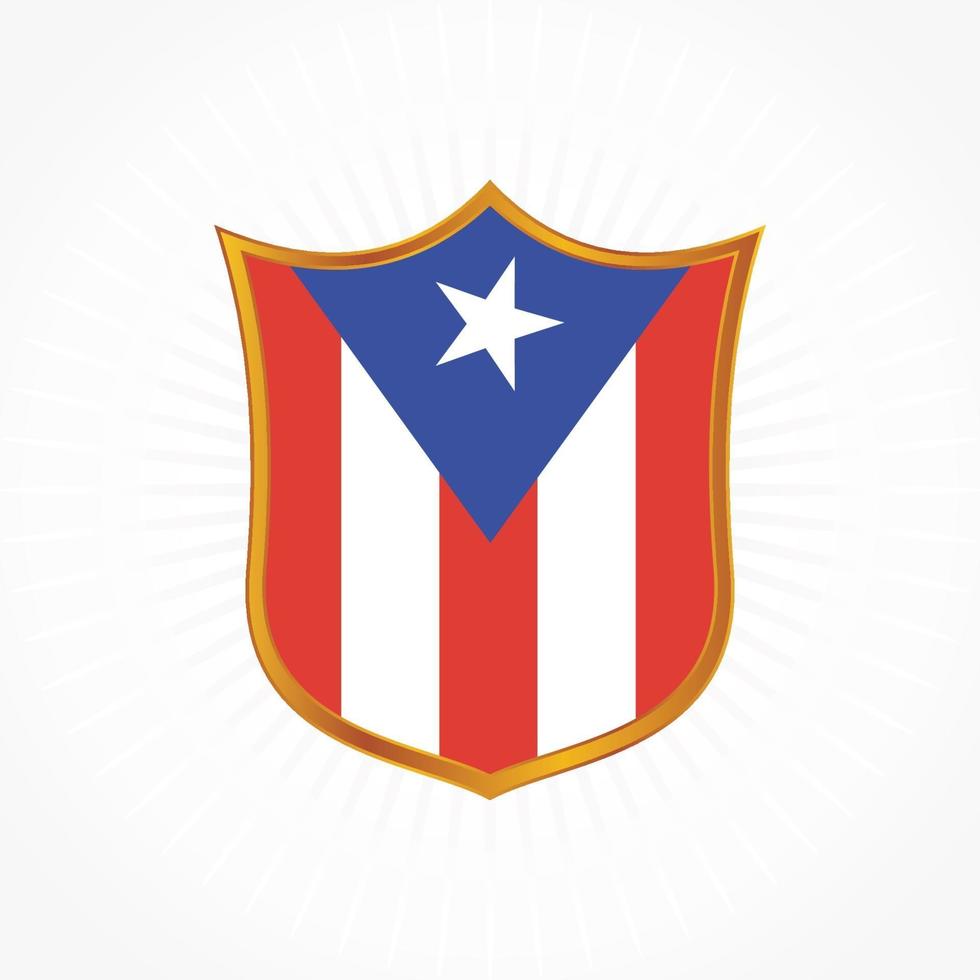 Puerto Rico vlag vector met schild frame