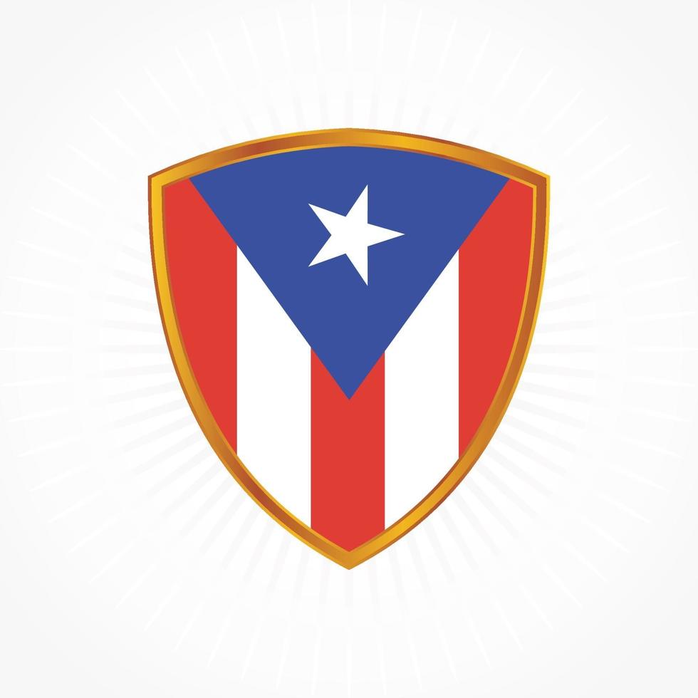 Puerto Rico vlag vector met schild frame