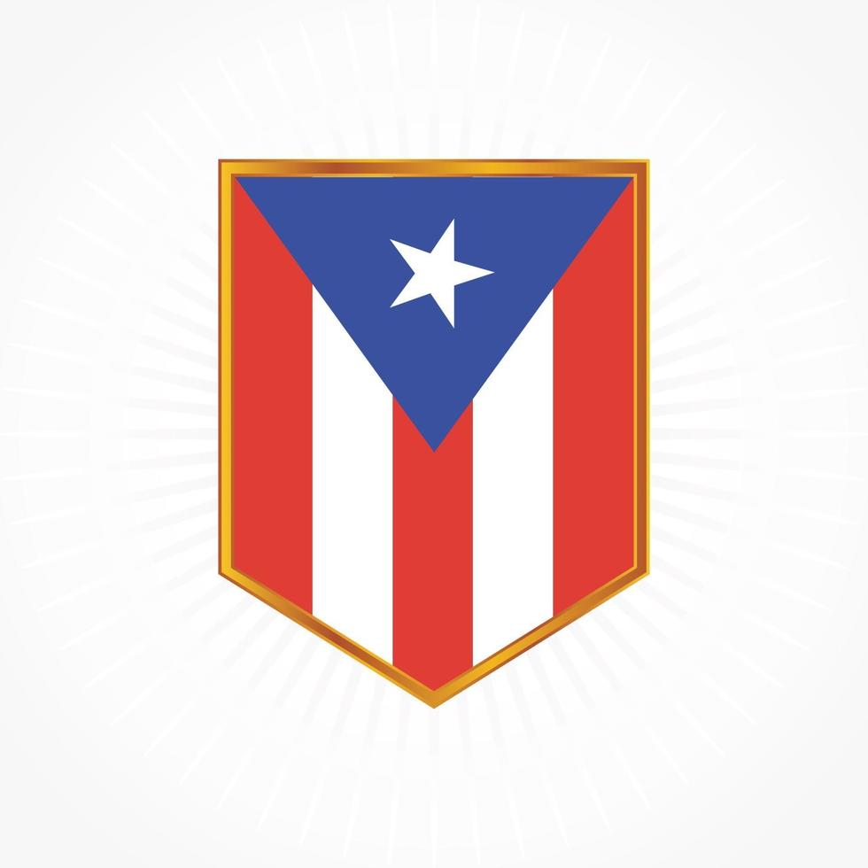 Puerto Rico vlag vector met schild frame