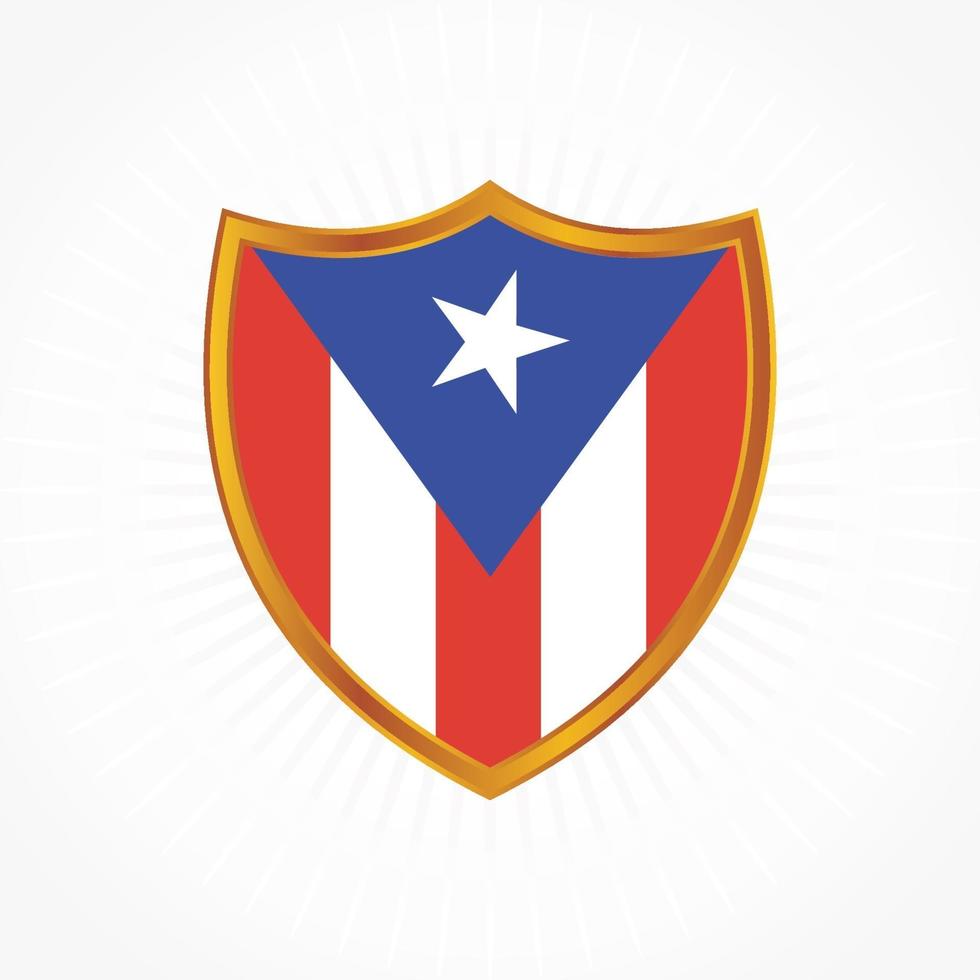 Puerto Rico vlag vector met schild frame