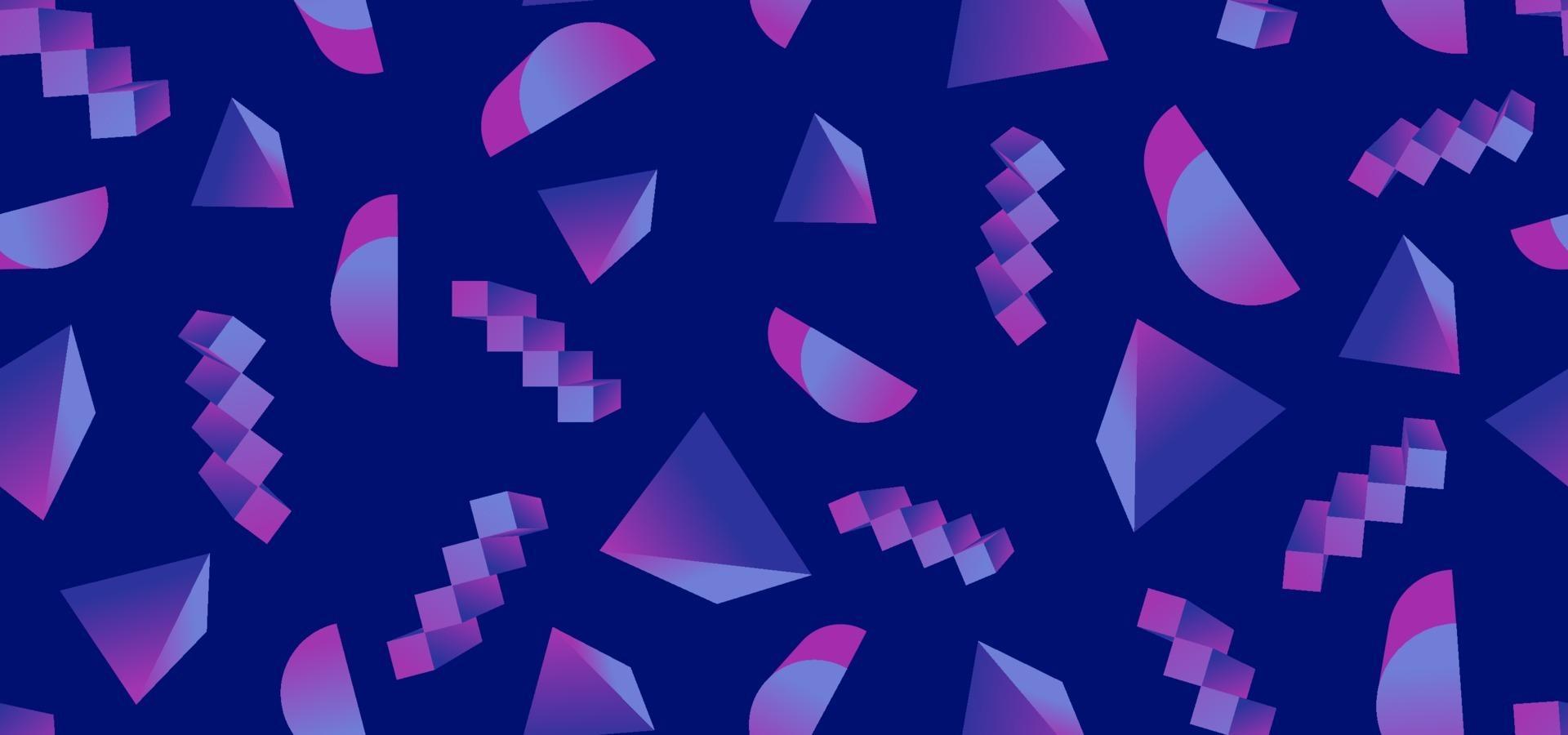 abstract 3d geometrisch naadloos patroon jaren '80 thema vector