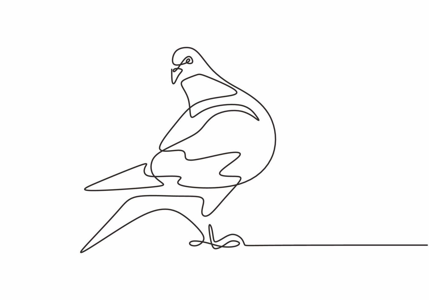 continue één lijntekening. duif dier vogel logo. vector