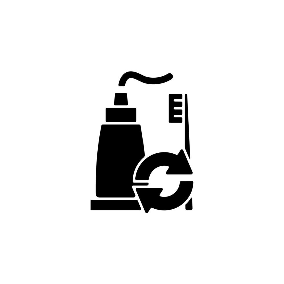 tandpasta bijvullen zwarte glyph icon vector