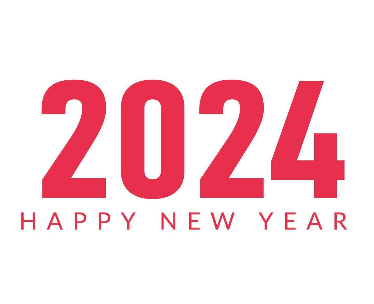 gelukkig nieuw jaar 2024 vakantie abstract roze ontwerp vector logo symbool illustratie