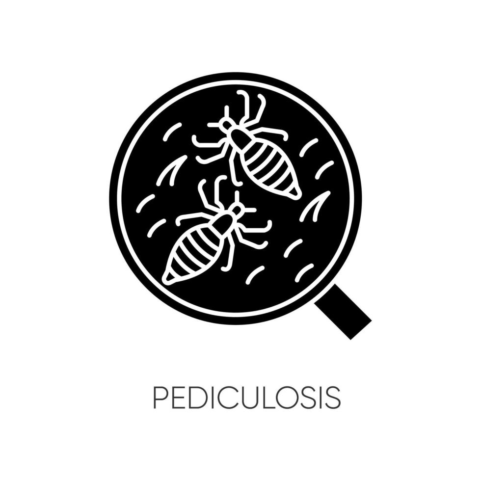 pediculosis zwarte glyph-pictogram vector