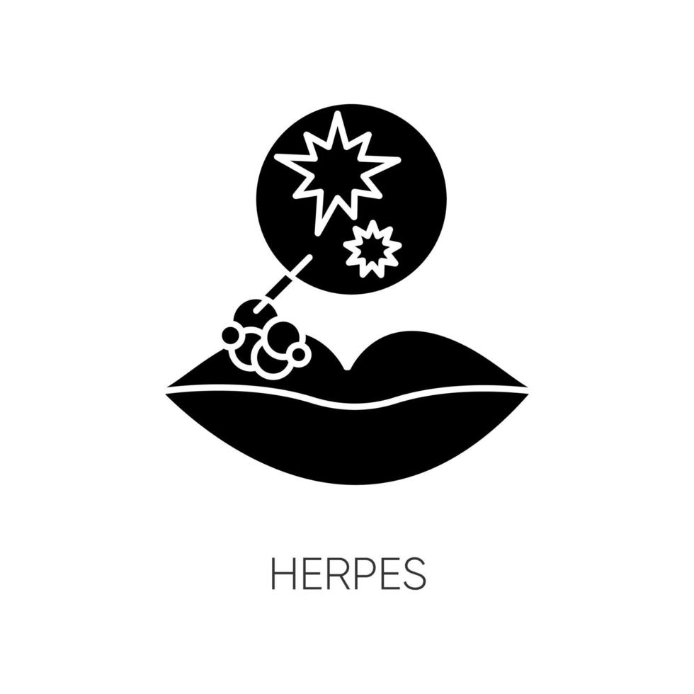 herpes zwarte glyph-pictogram vector