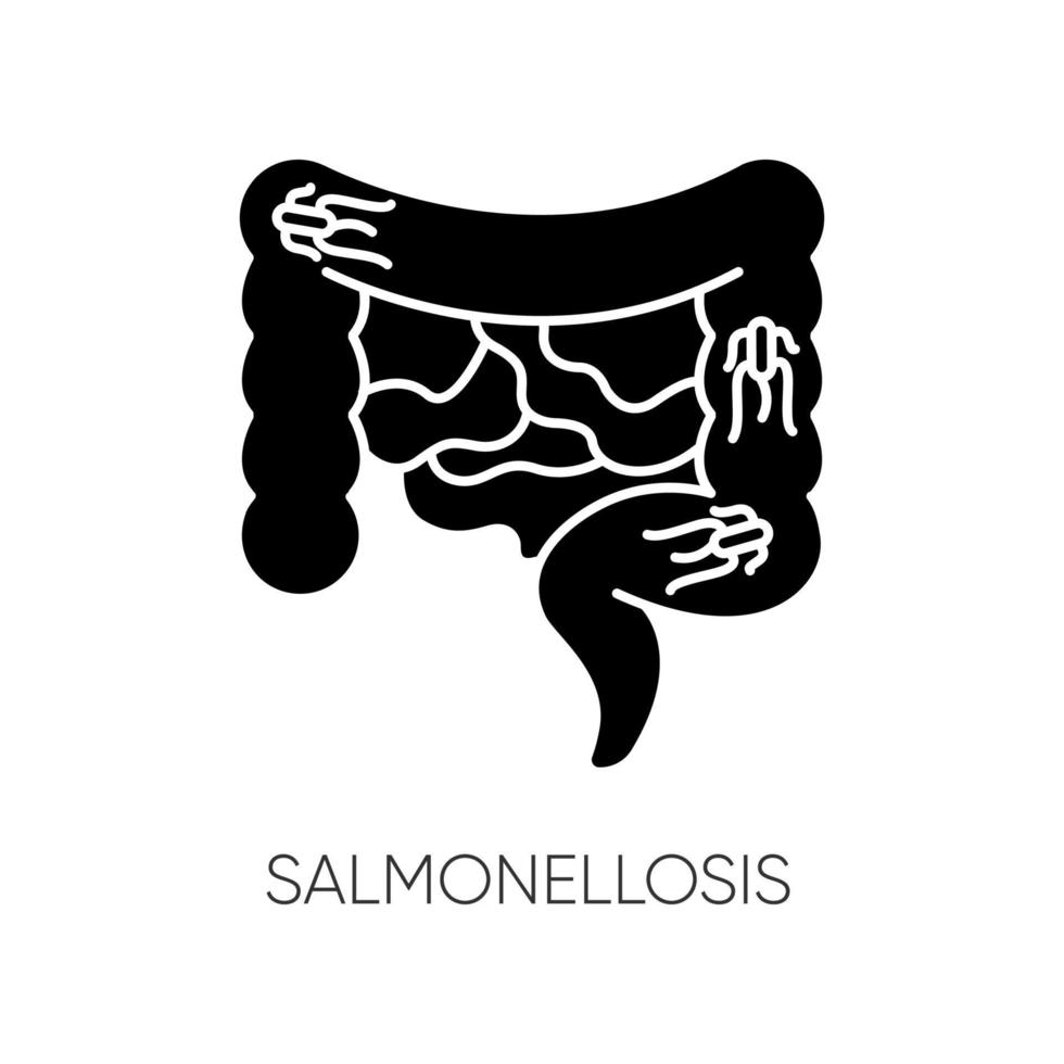 salmonellose zwarte glyph-pictogram vector