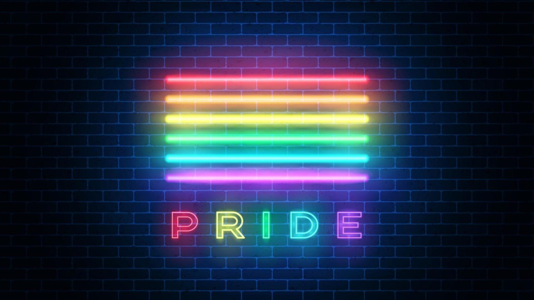 lgbt kleuren neon teken. gay pride neon-logo. vectorillustratie. vector