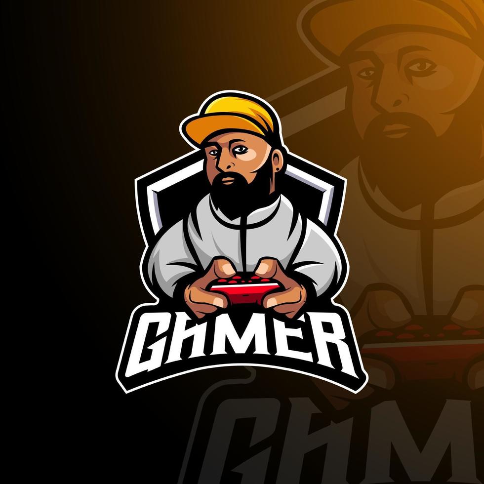 gamer mascot logo ontwerp vector met moderne illustratie