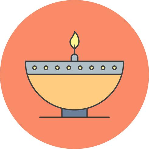 vector diwali lamp pictogram