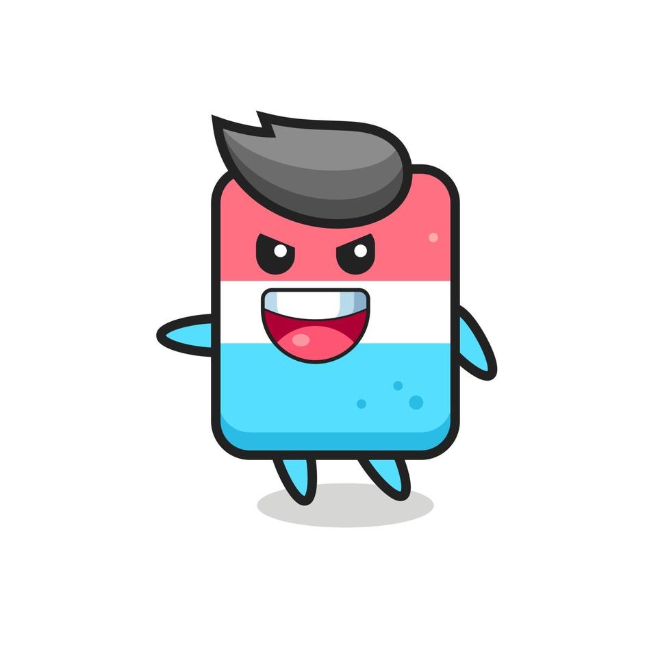 gum cartoon met zeer opgewonden pose vector