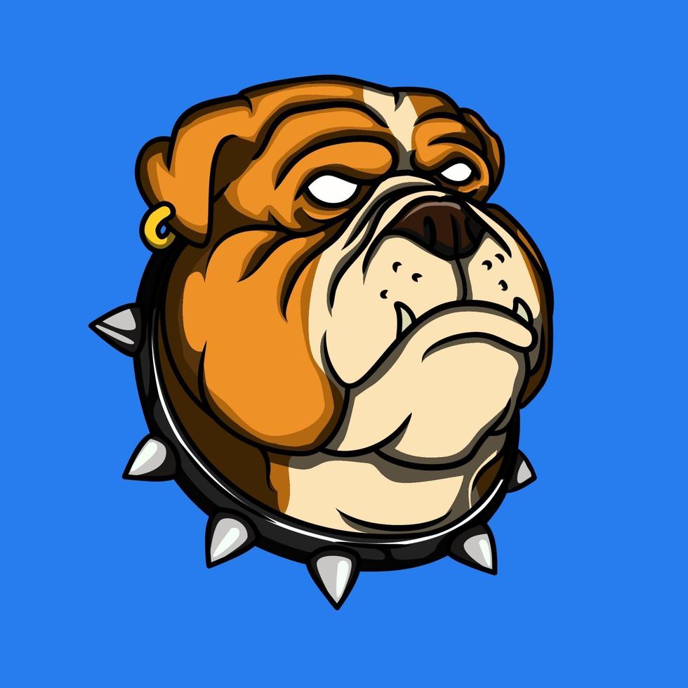 bulldog hoofd mascotte vector