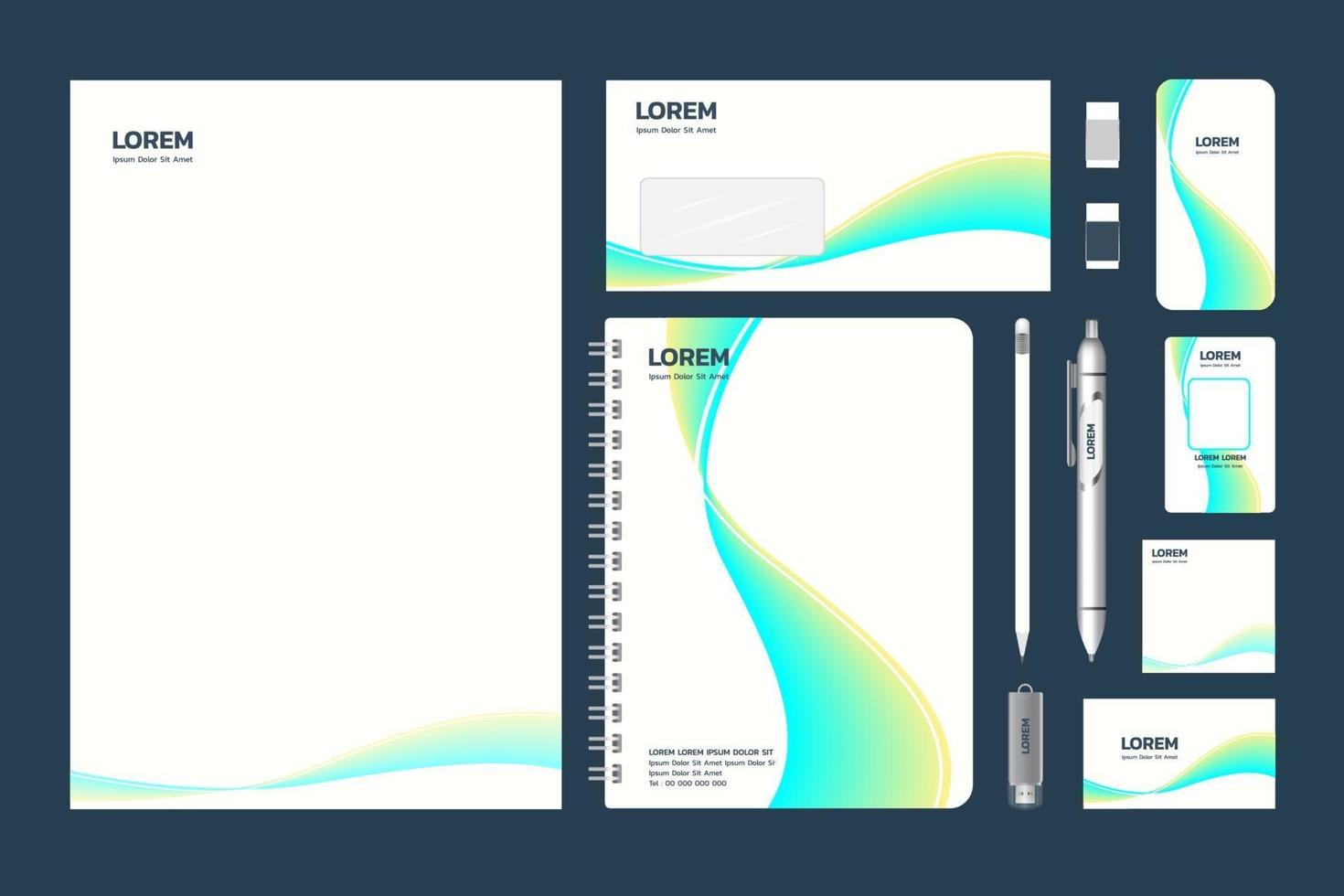 A4-formaat enkele zak, mapmodel, ontwerp blauw en geel verloop vector