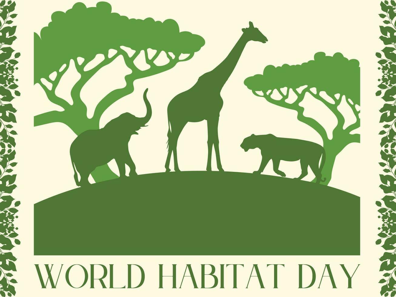 wereld habitat dag kaart vector