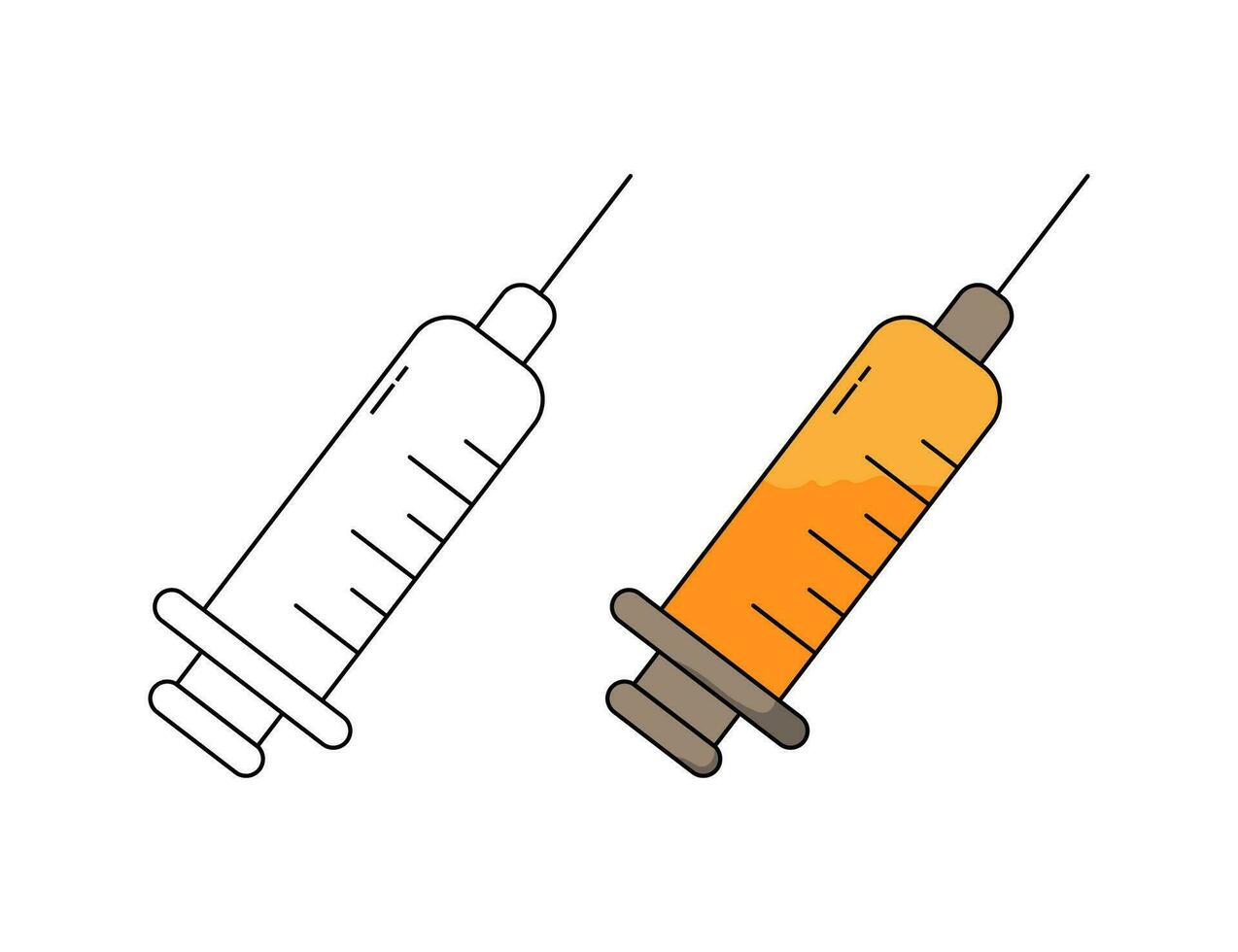 injectiespuit icoon vector illustratie. artsen vaak gebruik injectiespuiten naar voorkomen en traktatie kwaadaardig ziekten.