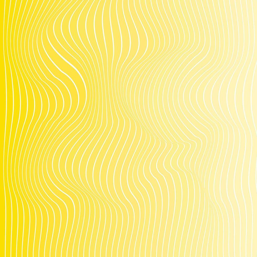 modern gemakkelijk abstract genaaid golvend vector lite en diep geel kleur strip verticaal mengsel vervormen lijn patroon kunst Aan wit kleur achtergrond, ideaal voor achtergrond, behang