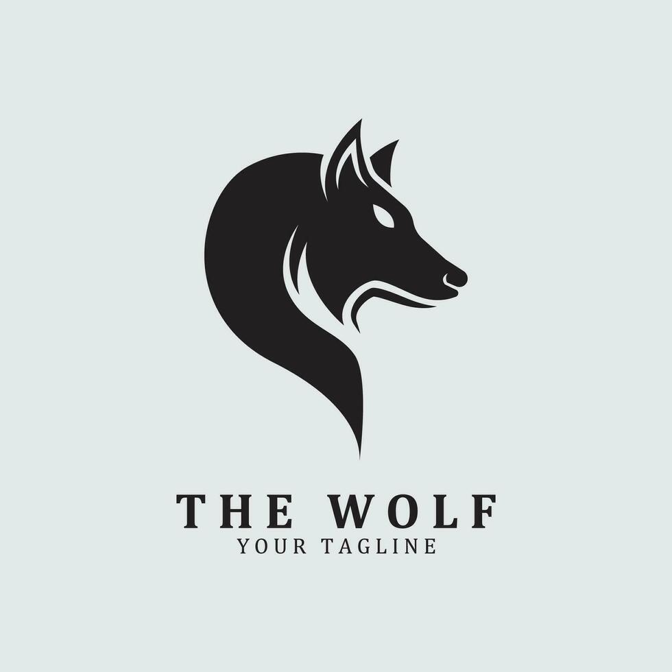 wolf of hoofd wolf logo vector icoon illuatratie ontwerp