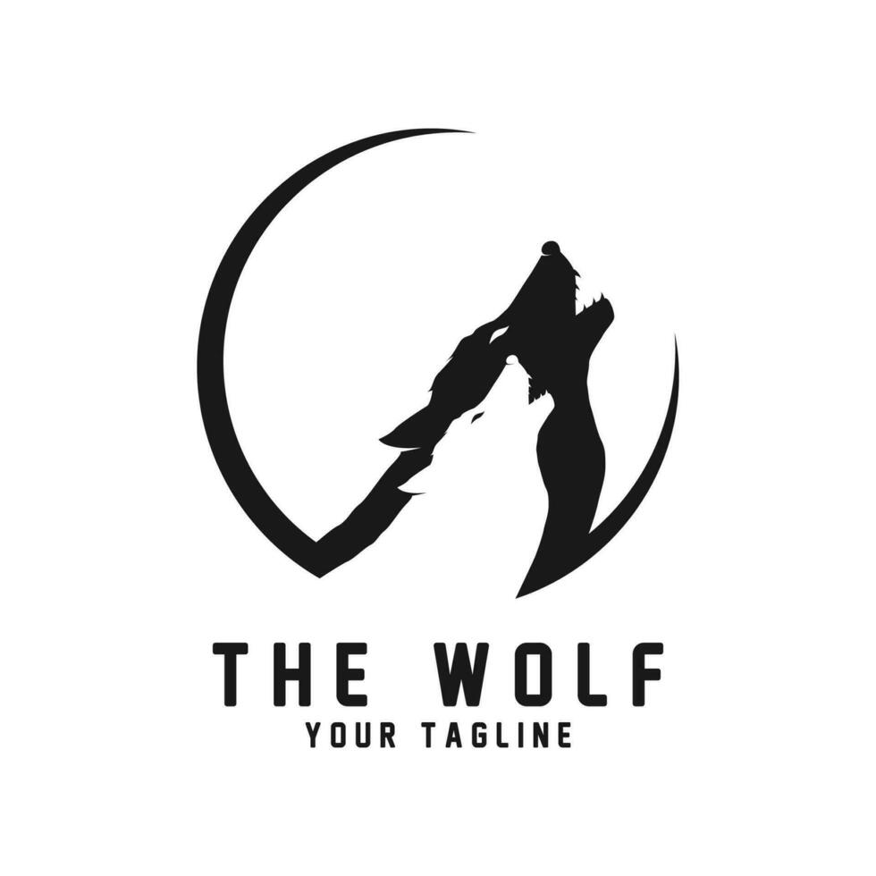 wolf of hoofd wolf logo vector icoon illuatratie ontwerp