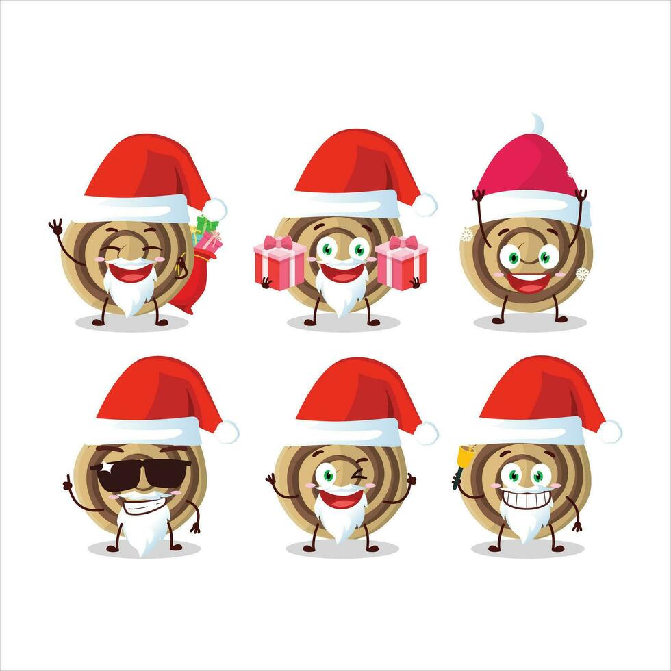 de kerstman claus emoticons met koekjes spiraal tekenfilm karakter vector