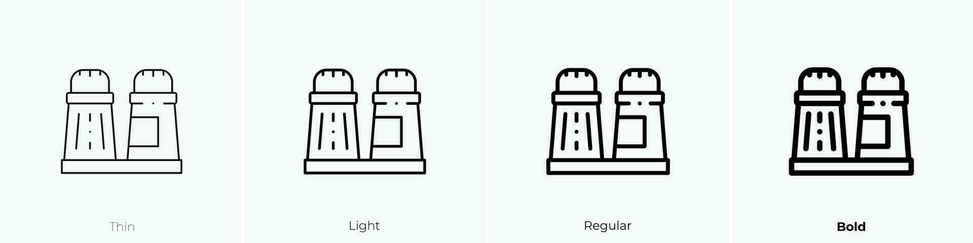 zout en peper icoon. dun, licht, regelmatig en stoutmoedig stijl ontwerp geïsoleerd Aan wit achtergrond vector