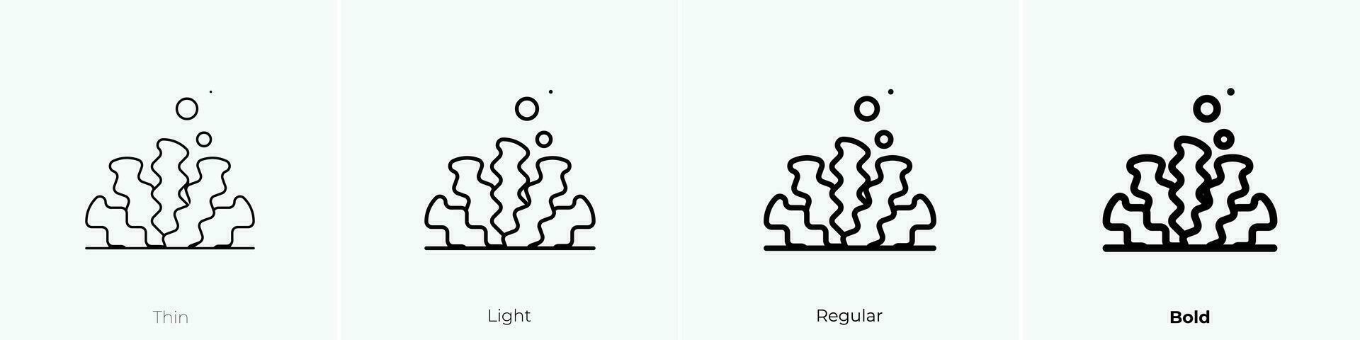 zeewier icoon. dun, licht, regelmatig en stoutmoedig stijl ontwerp geïsoleerd Aan wit achtergrond vector