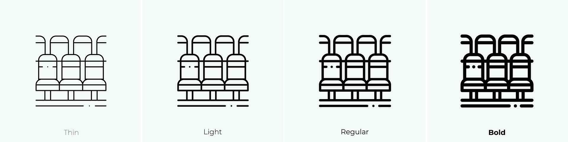 stoelen icoon. dun, licht, regelmatig en stoutmoedig stijl ontwerp geïsoleerd Aan wit achtergrond vector