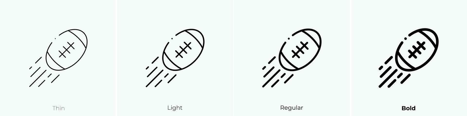 rugby icoon. dun, licht, regelmatig en stoutmoedig stijl ontwerp geïsoleerd Aan wit achtergrond vector