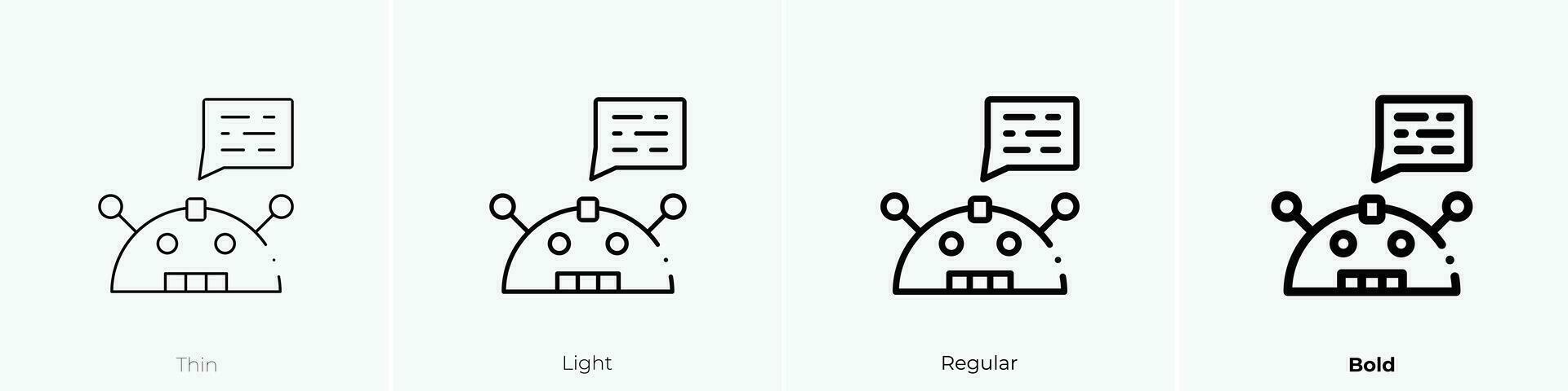 robot icoon. dun, licht, regelmatig en stoutmoedig stijl ontwerp geïsoleerd Aan wit achtergrond vector