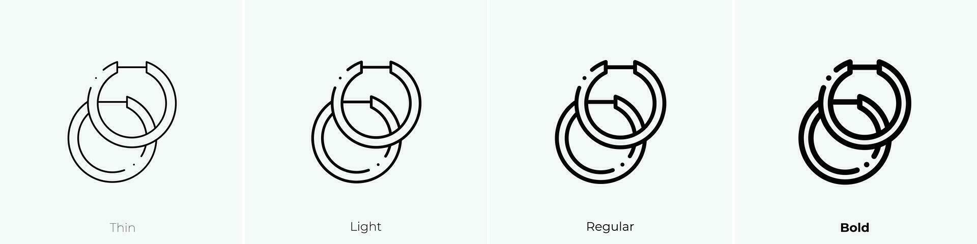 ronde oorbellen icoon. dun, licht, regelmatig en stoutmoedig stijl ontwerp geïsoleerd Aan wit achtergrond vector