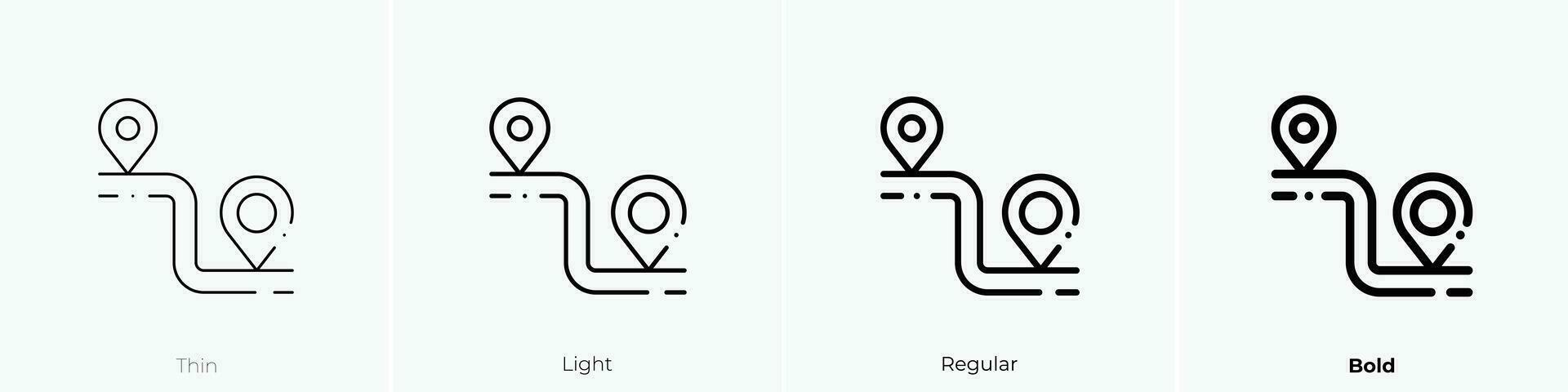 route icoon. dun, licht, regelmatig en stoutmoedig stijl ontwerp geïsoleerd Aan wit achtergrond vector