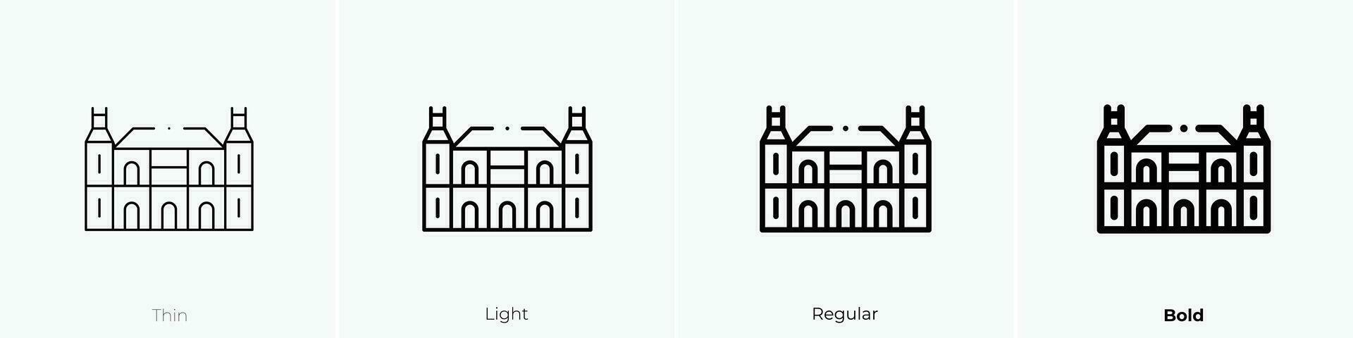 rijksmuseum icoon. dun, licht, regelmatig en stoutmoedig stijl ontwerp geïsoleerd Aan wit achtergrond vector