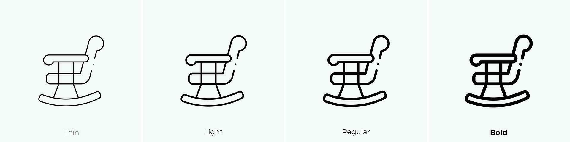 schommelen stoel icoon. dun, licht, regelmatig en stoutmoedig stijl ontwerp geïsoleerd Aan wit achtergrond vector