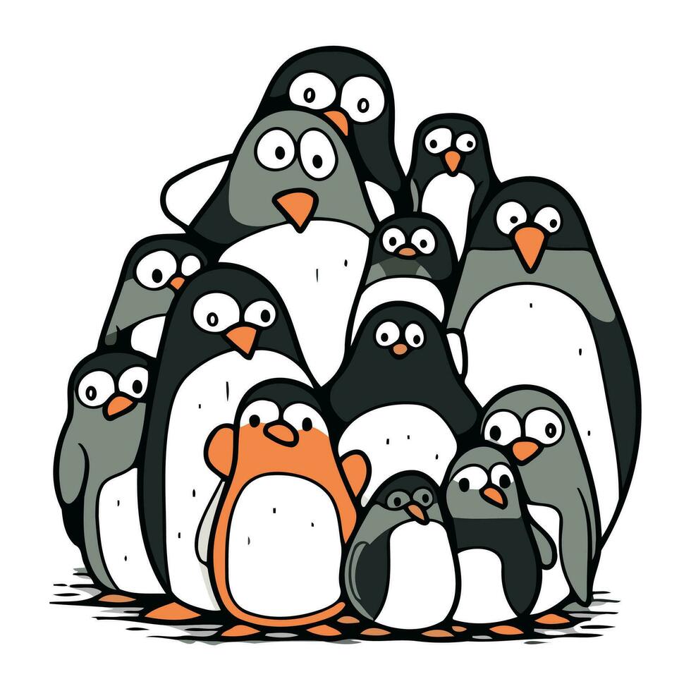 pinguïns familie. vector illustratie van een groep van pinguïns.