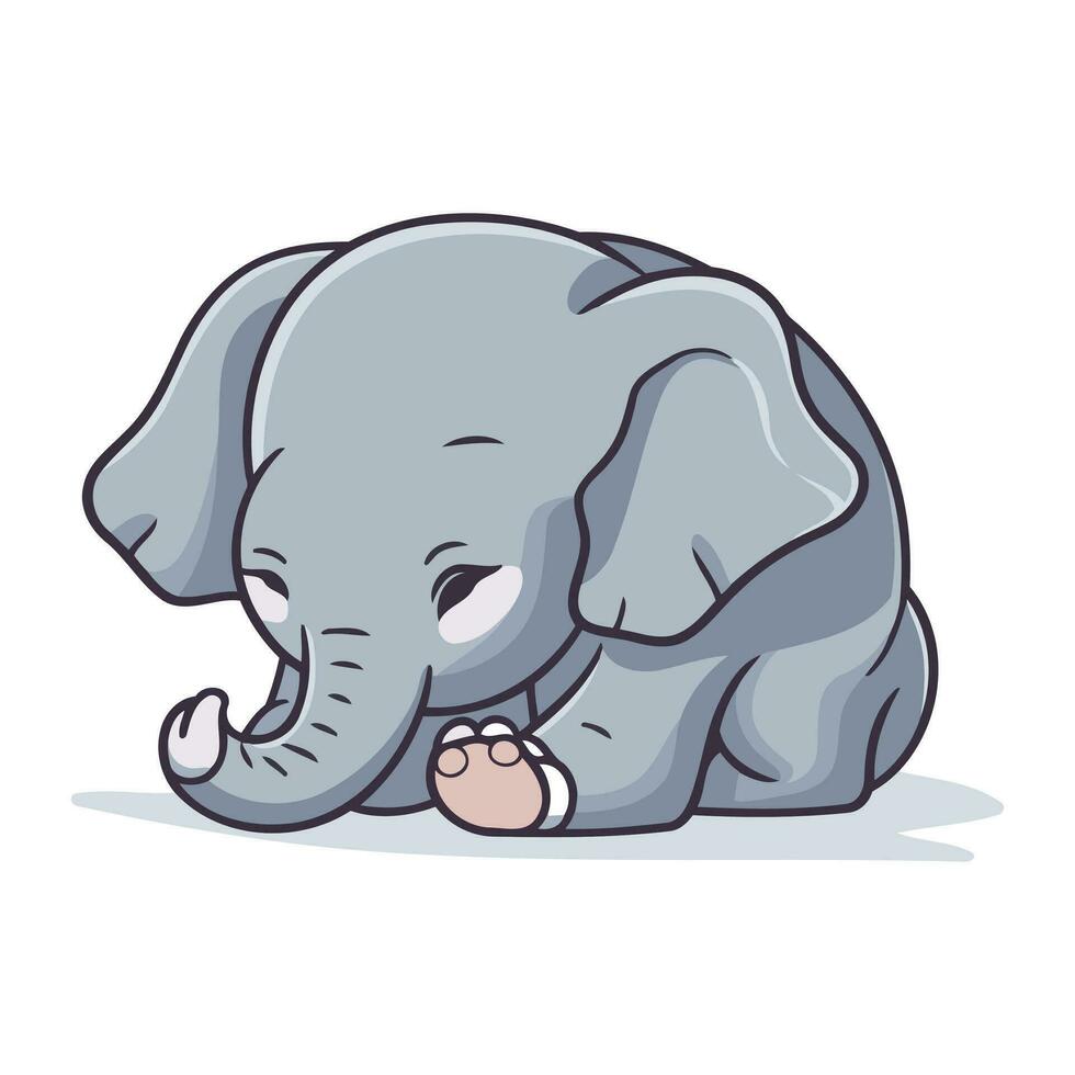 schattig tekenfilm olifant. vector illustratie geïsoleerd Aan een wit achtergrond.