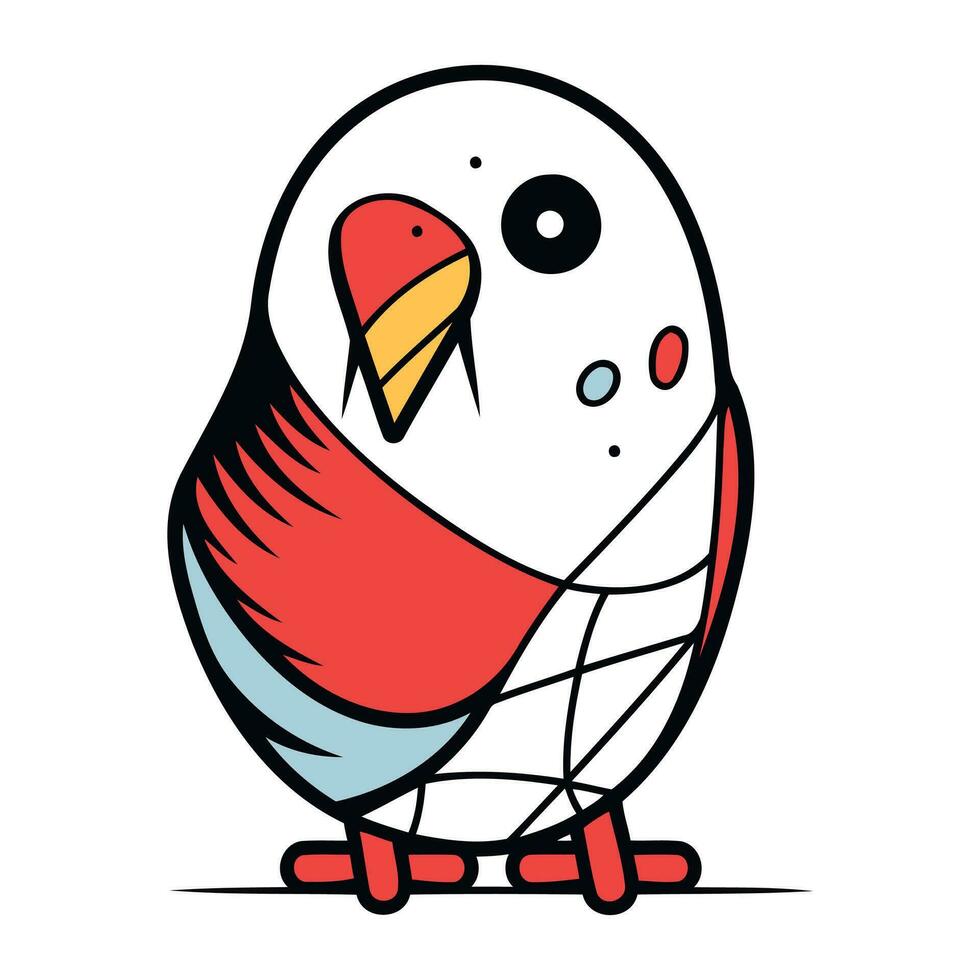 vector illustratie van een schattig vogel Aan een wit achtergrond. tekenfilm karakter.