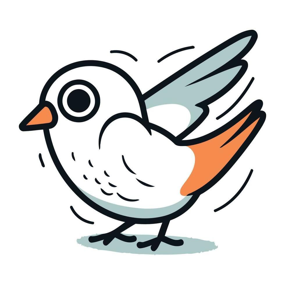 tekenfilm illustratie van een schattig weinig vogel. vector klem kunst.